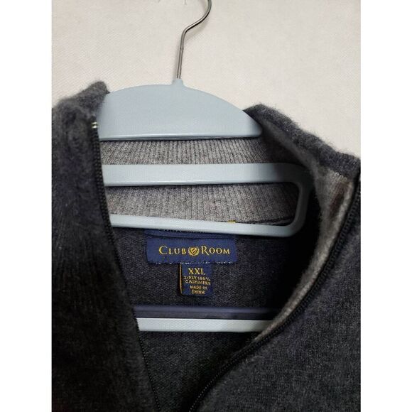 Club Room Estate 100% Cashmere Men's Quarter Zip Pullover Grey Sweater Old Money - Picture 4 of 8
